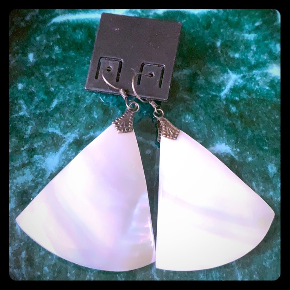 Mother of Pearl Earrings. Iridescent!